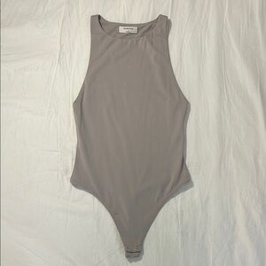 Babaton Contour 90s High Neck Bodysuit Gray